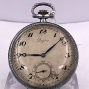 longines vintage 1929 pocket watch steel breguet numerals cal 18 25 abc 1