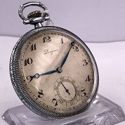 longines vintage 1929 pocket watch steel breguet numerals cal 18 25 abc 2