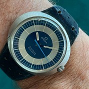 omega vintage dynamic blue and grey  orig strap and buckle 1